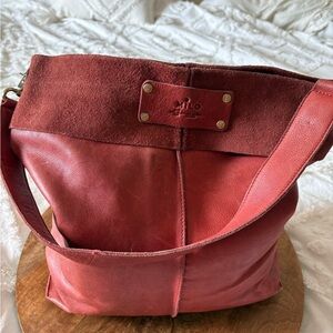 Red Leather Shoulder Bag